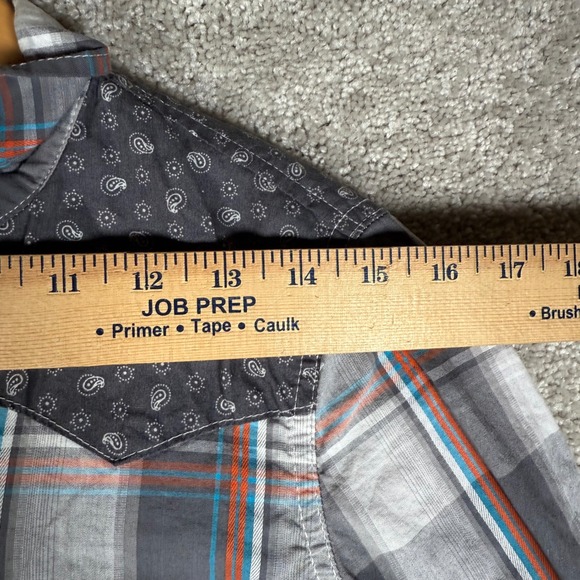 Roper Women's M Plaid Pearl Snap Western Rodeo Shirt Gray - Picture 4 of 10